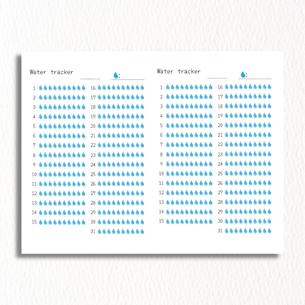 <Free Download>Printable Water tracker (PDF)