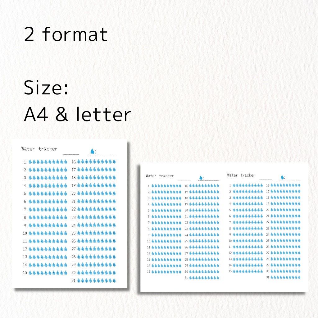 <Free Download>Printable Water tracker (PDF)