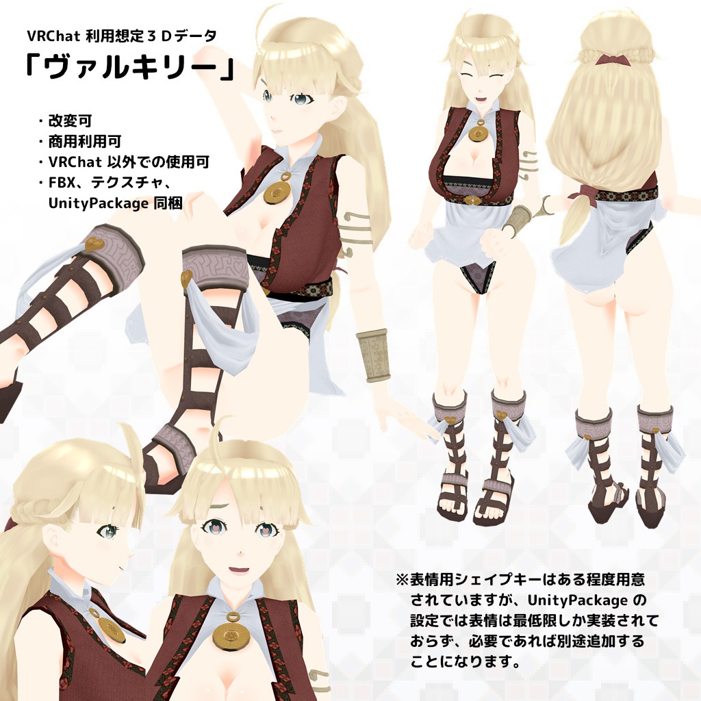 VRChat 利用想定3Dデータ「ヴァルキリー」(有料)