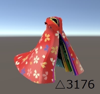 【無料】十二単の一部 袖なし ひな祭り用 △3176【VRChat想定】