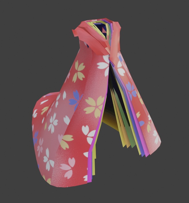 【無料】十二単の一部 袖なし ひな祭り用 △3176【VRChat想定】