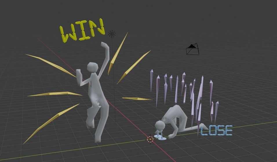 【無料】Win 当選しました・Lose 落選しました 3Dモデル
