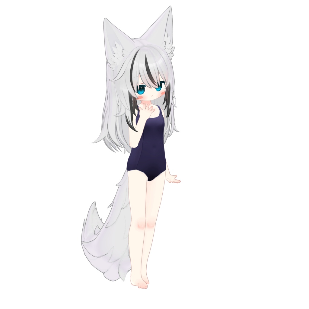 3Dモデル スクール水着(白ふち)Tireur/Zero/九尾の傍観者/Nemesis【VRChat想定】