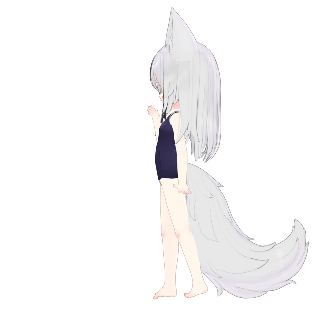 3Dモデル スクール水着(白ふち)Tireur/Zero/九尾の傍観者/Nemesis【VRChat想定】