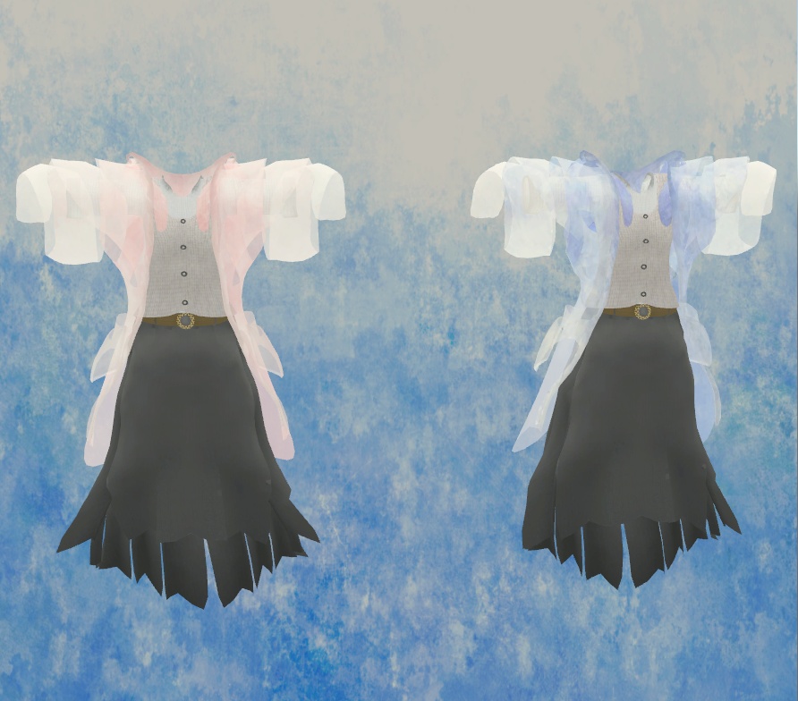 3Dモデル くるくる袖カーディガン【VRChat想定】ホオズキ/Tireru/レム/リィ/九尾の傍観者対応