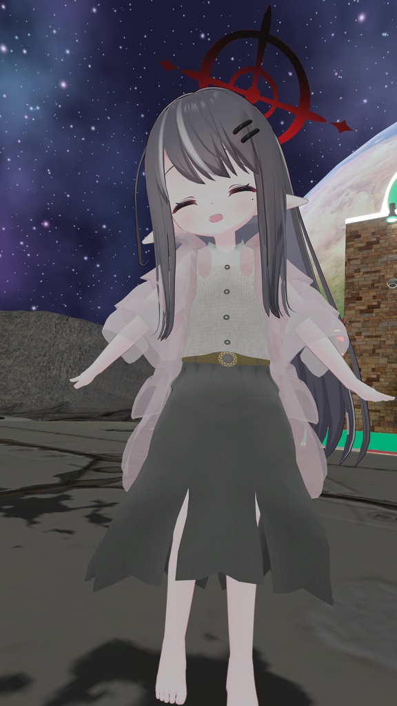 3Dモデル くるくる袖カーディガン【VRChat想定】ホオズキ/Tireru/レム/リィ/九尾の傍観者対応