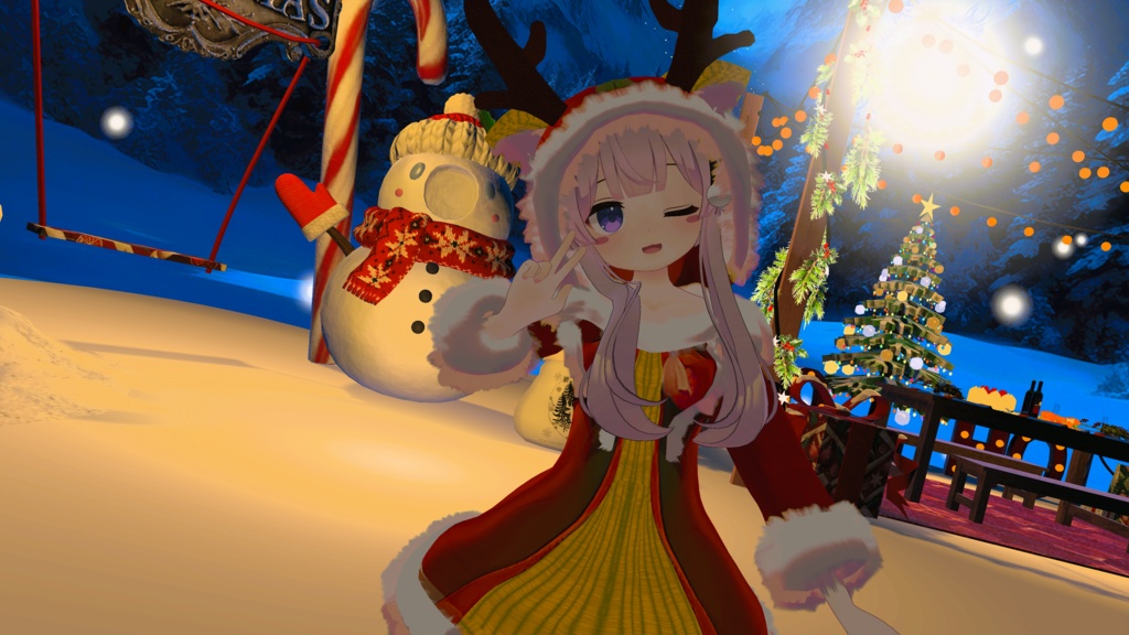 【無料+α】3Dモデル トナカイサンタ服+おまけのドラゴンVer【VRChat想定】