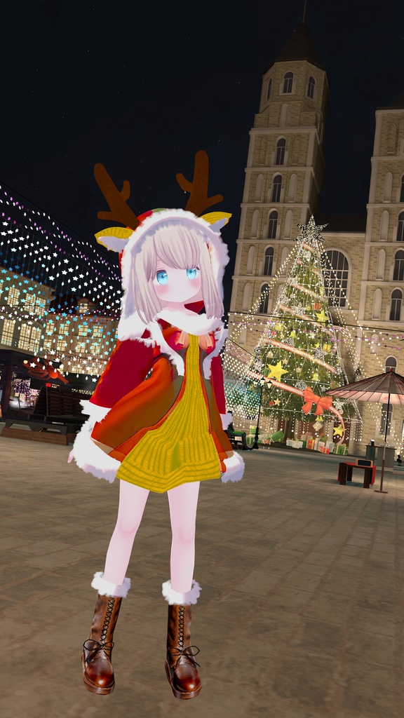 【無料+α】3Dモデル トナカイサンタ服+おまけのドラゴンVer【VRChat想定】
