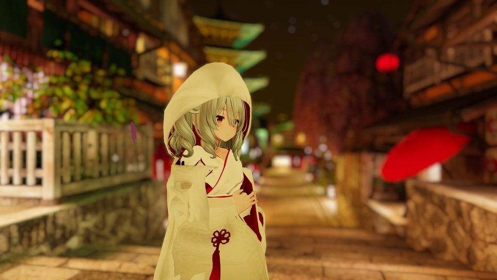 3Dモデル「白無垢 狐の嫁入り」 九尾の傍観者対応衣装+α【VRChat想定】【Modular Avatar対応】