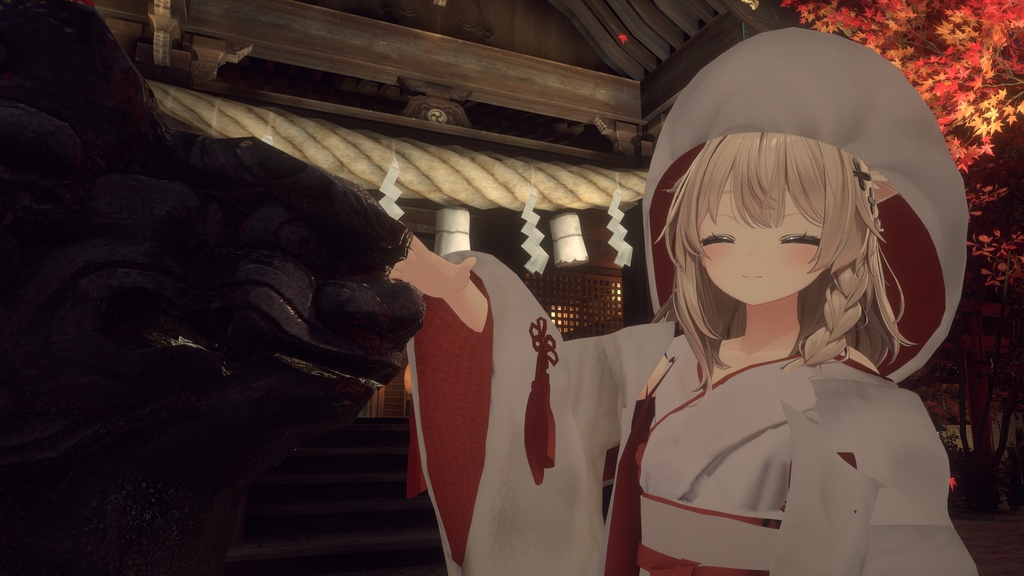 3Dモデル「白無垢 狐の嫁入り」 九尾の傍観者対応衣装+α【VRChat想定】【Modular Avatar対応】