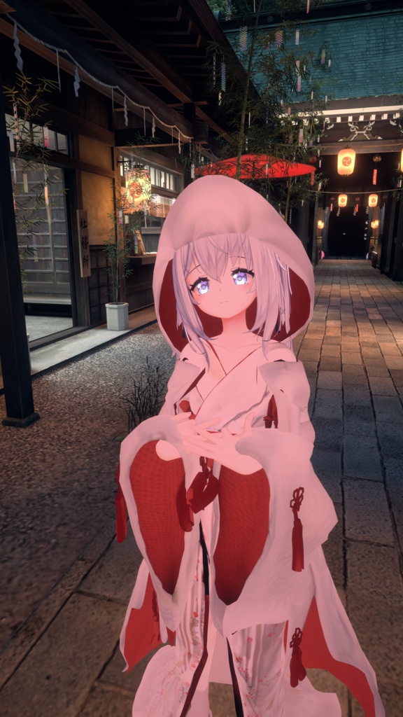 3Dモデル「白無垢 狐の嫁入り」 九尾の傍観者対応衣装+α【VRChat想定】【Modular Avatar対応】