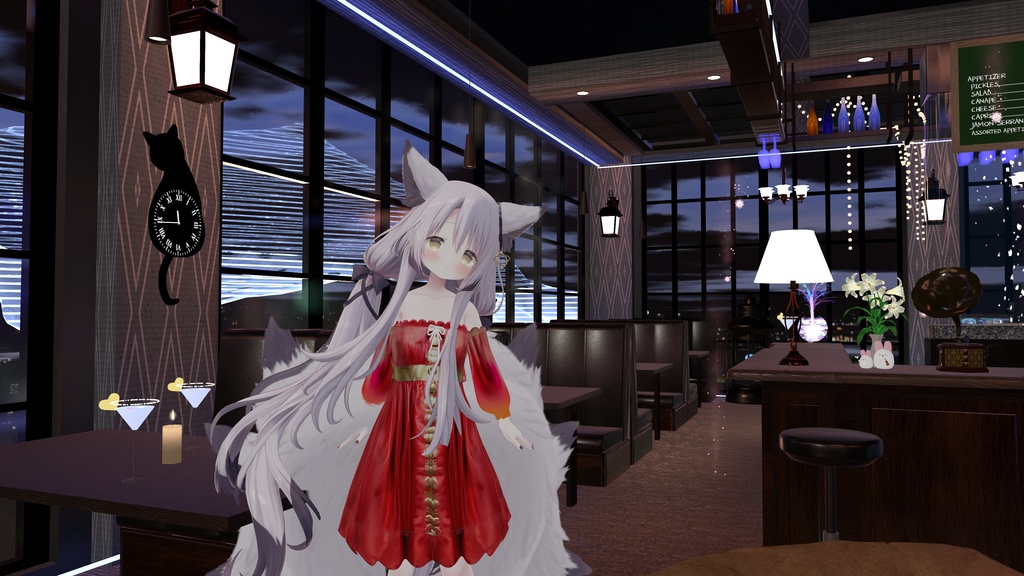 【無料】3Dモデル シンプルワンピ 九尾の傍観者対応衣装【VRChat想定】【Modular Avatar対応】