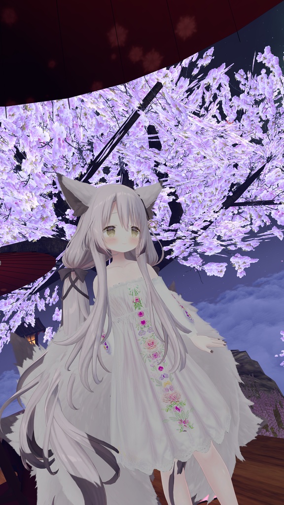 【無料】3Dモデル シンプルワンピ 九尾の傍観者対応衣装【VRChat想定】【Modular Avatar対応】