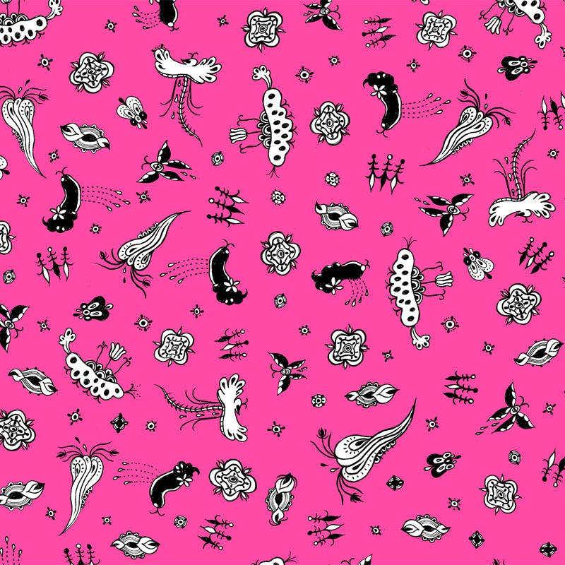 生きものたちが踊る(ピンク)