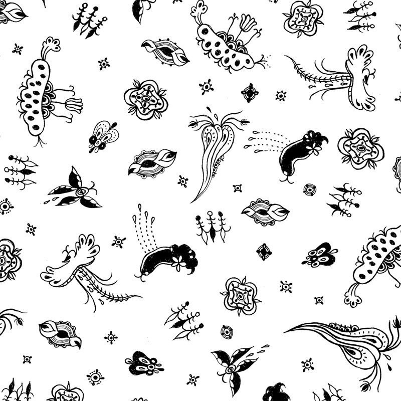 生きものたちが踊る(ホワイト)