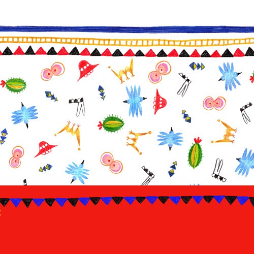 ピクニック日和柄ポーチ