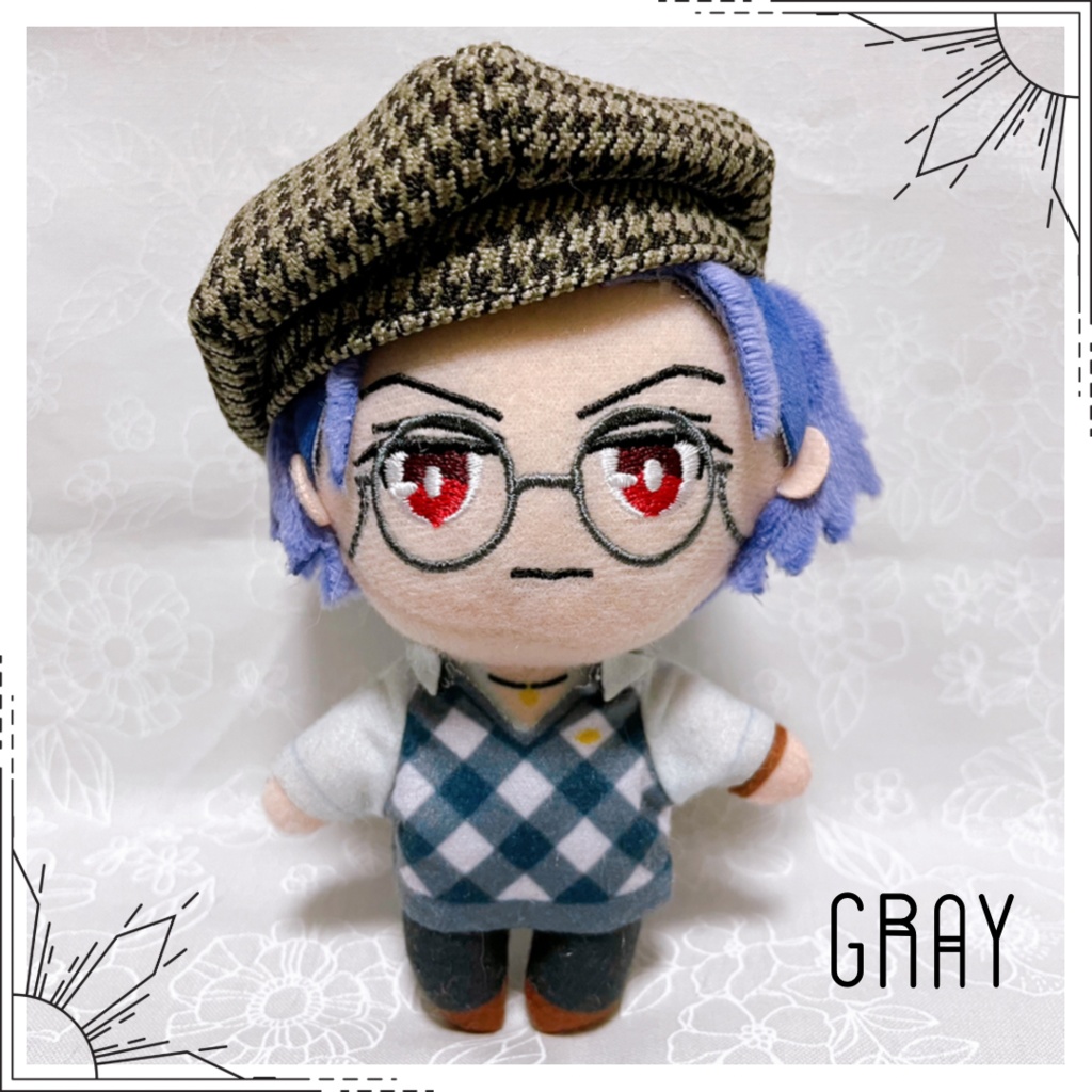 逆さ千鳥格子のベレー帽