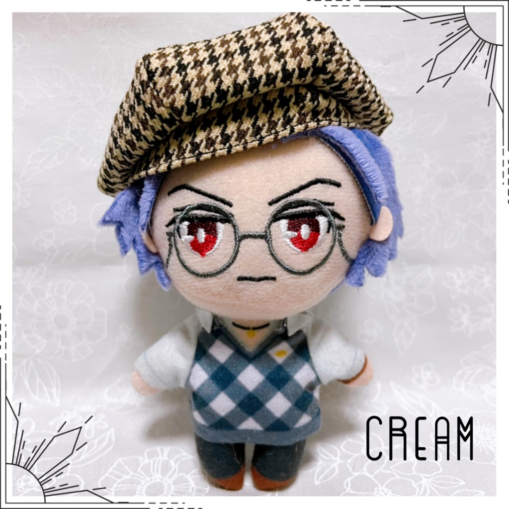 逆さ千鳥格子のベレー帽