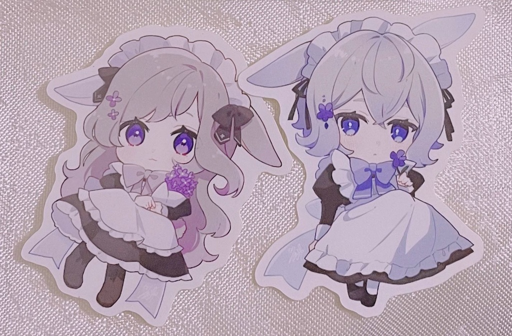 うさみみメイドステッカーシール(2枚1セット)