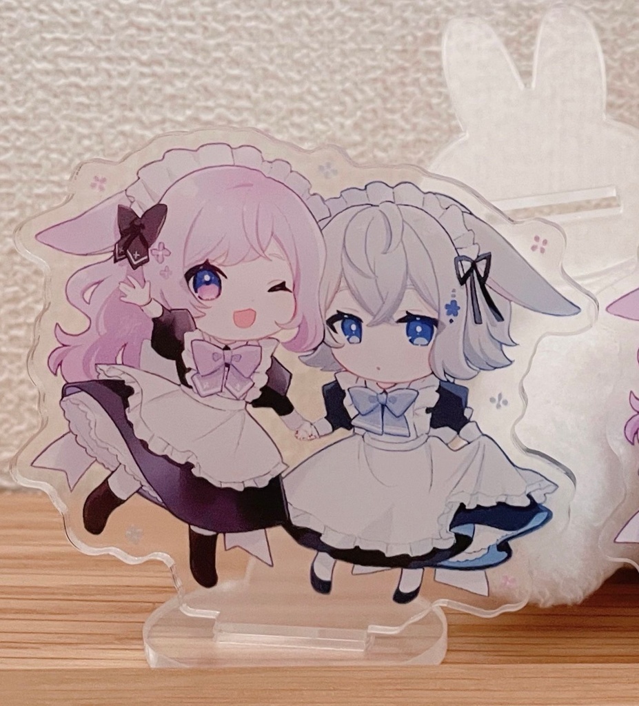 うさみみメイドアクリルスタンド(二人組)【うさぎ型台座】