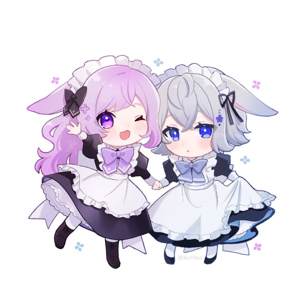 うさみみメイドポストカード(ミニキャラ二人組)