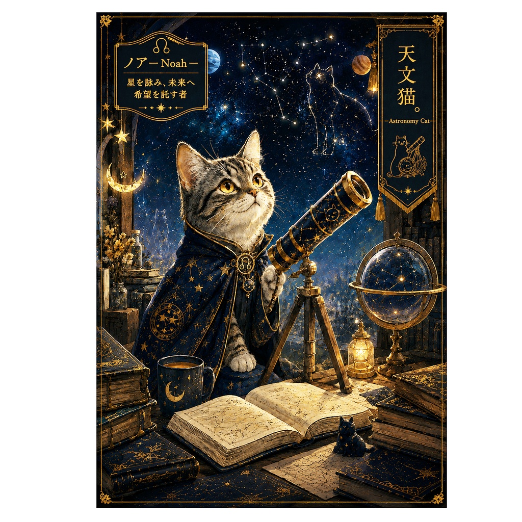 天文猫物語 ― Astronomy Cat Story ―【猫/天文/宇宙/星座/生成AI/イラスト】