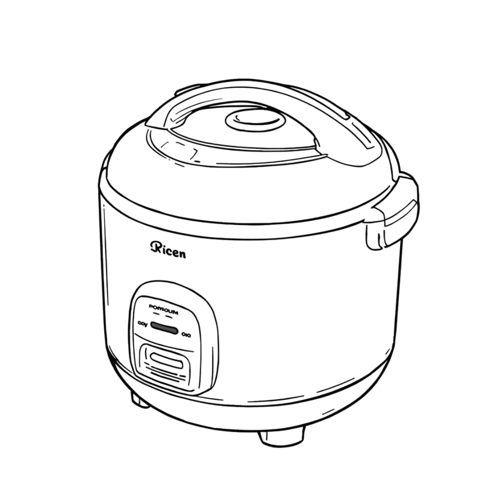 漫画風・白黒家電クリップアート8点セット