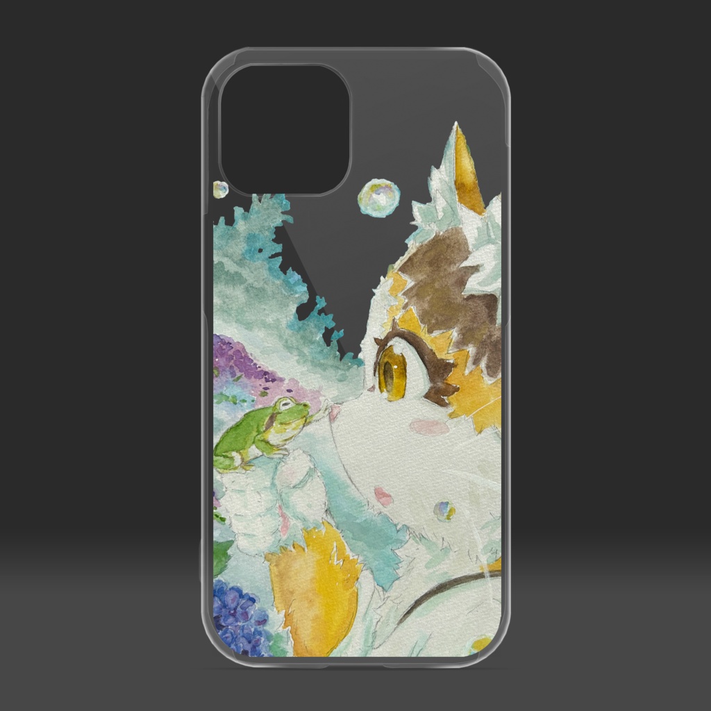 クリアiPhoneケース 宝石猫 虫の声