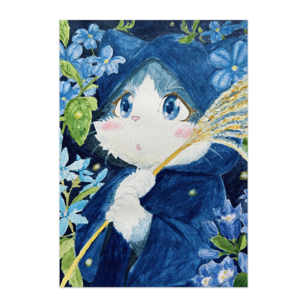 パネル 宝石猫 Blue autumn