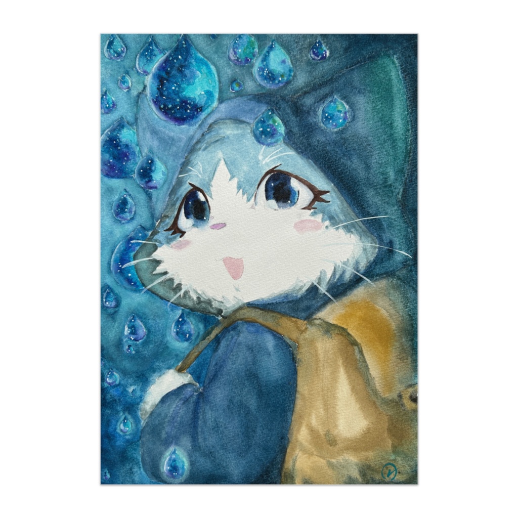 ポスター 宝石猫 大雨粒