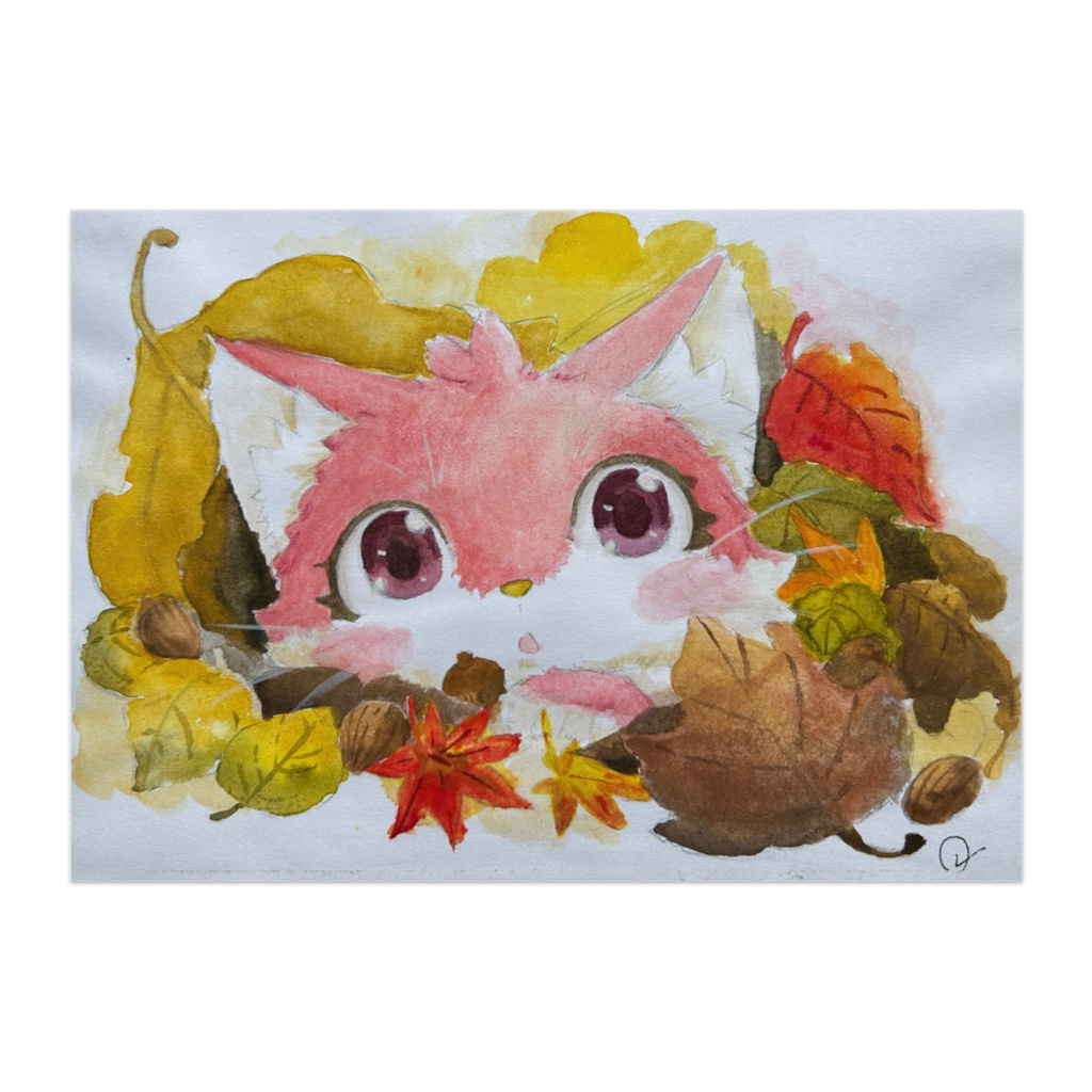 ポスター 宝石猫 かくれんぼ(ルビー)