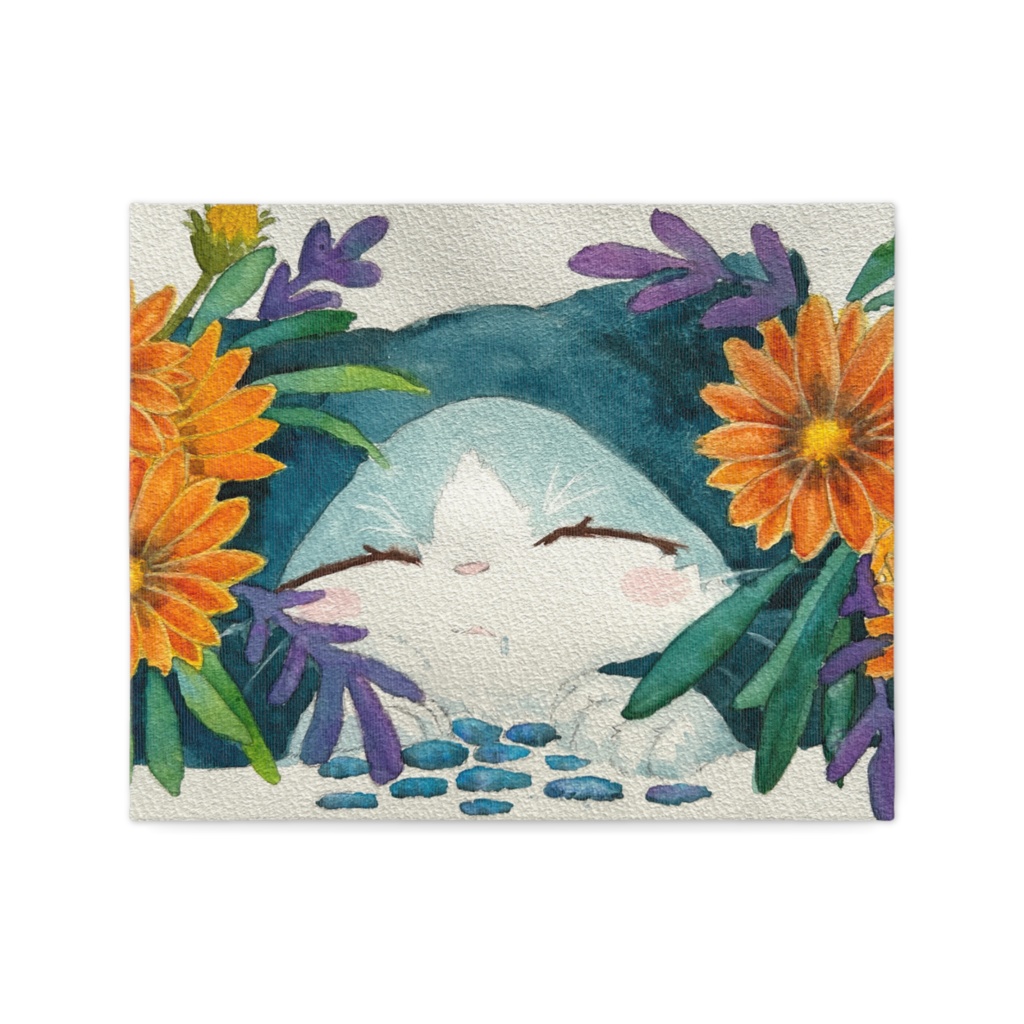 キャンバス 宝石猫 かくれんぼ(サファイア)