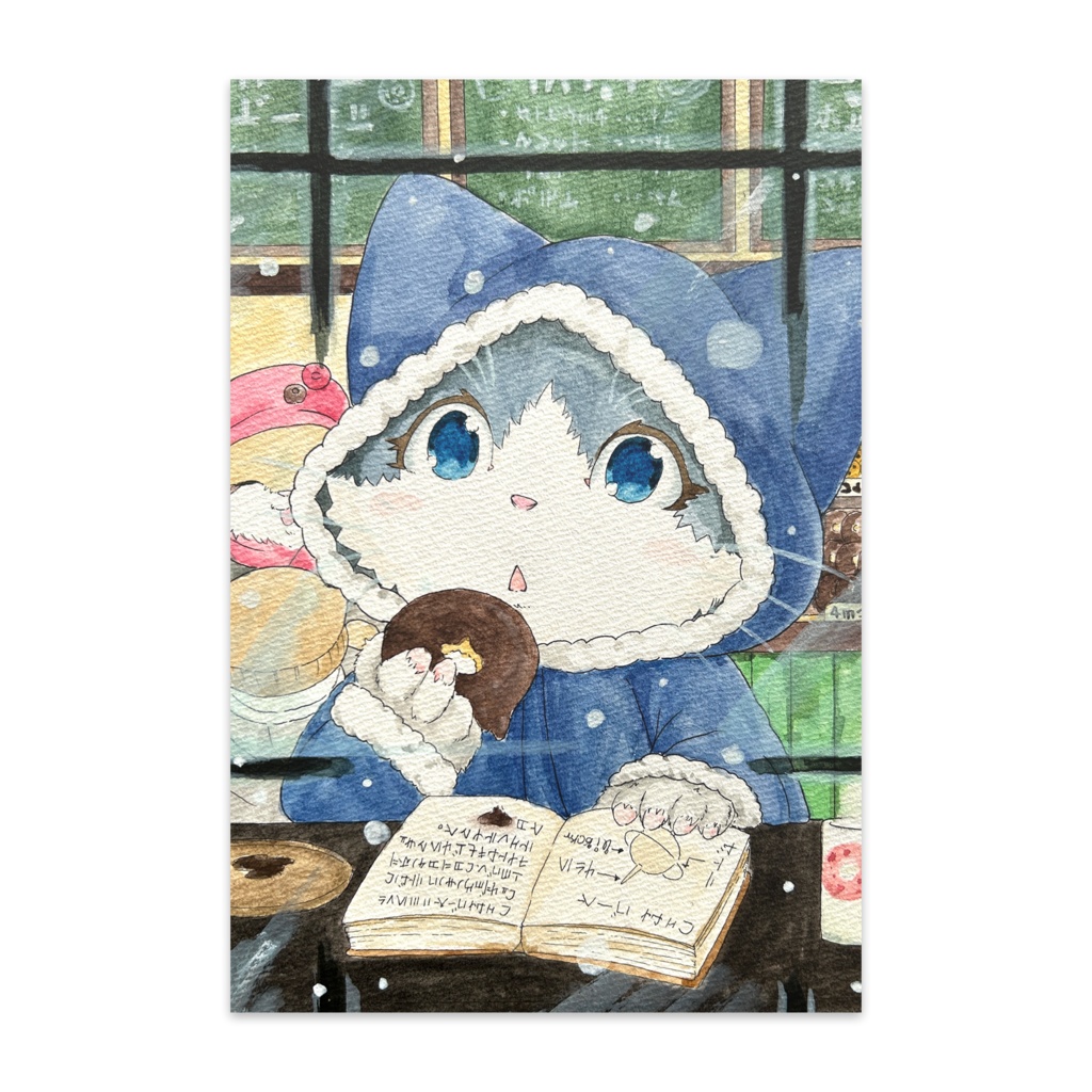 ポストカード 宝石猫 名残の雪