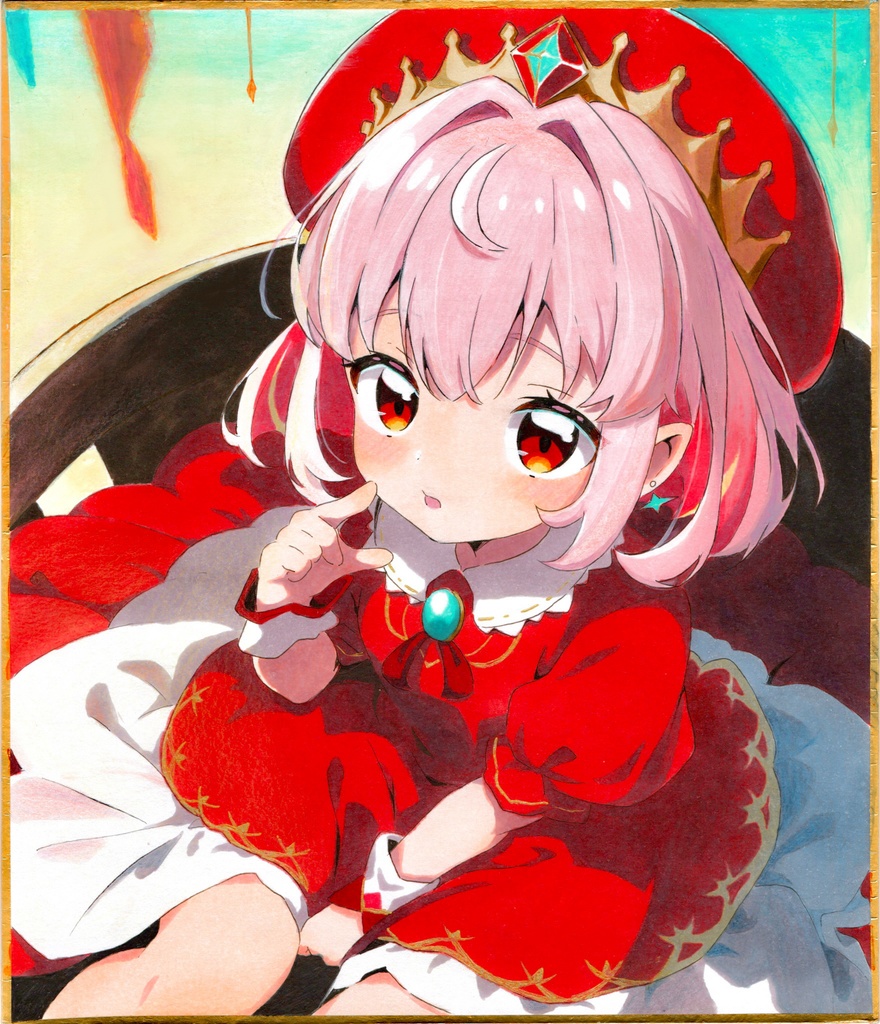 オリジナル色紙原画【ルビープリンセス】