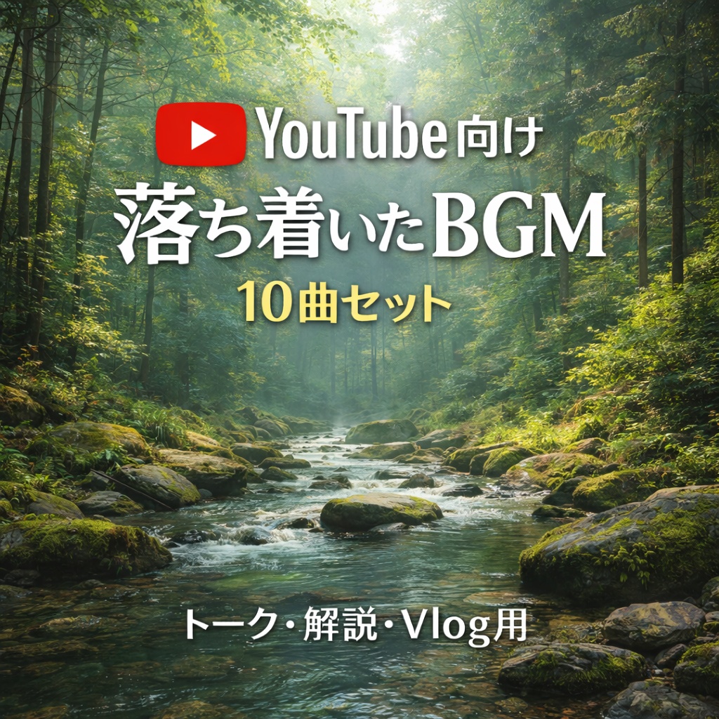 YouTube向け 落ち着いたBGM 10曲セット トーク・解説用 (No.260003)