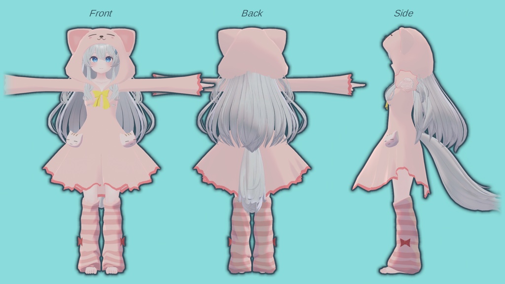 无料 LIME失败品猫猫睡衣（MMD穿模）