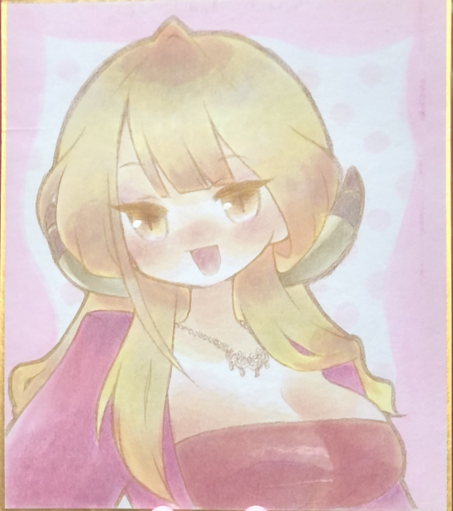 陸八魔アル/手描き色紙