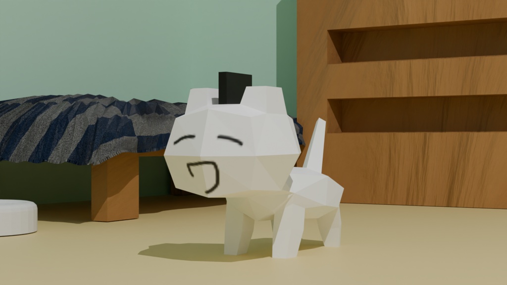 モヒネコ-256 MOHINEKO-256/オリジナルモヒカン猫3Dモデル