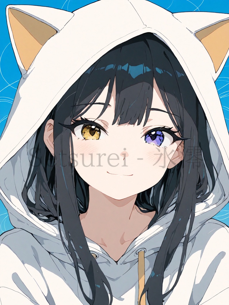 【Stable Diffusion用プロンプト】猫耳パーカー女子セット(銀髪・金髪・黒髪)