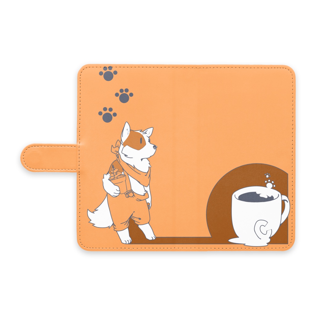 手帳型スマホケース(わんこ・L)