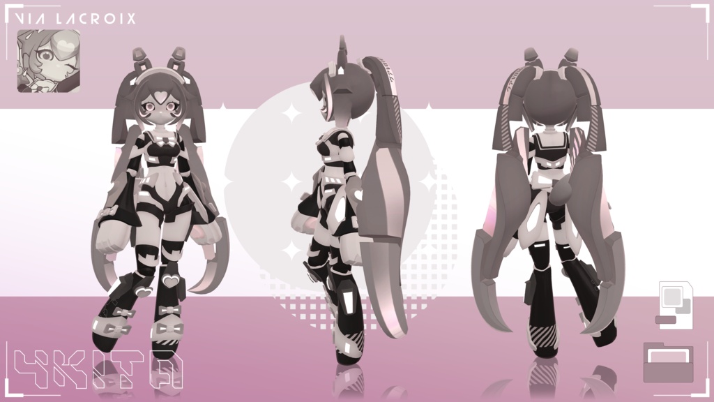 Akita Puppy Robot, 3D avatar for VRChat