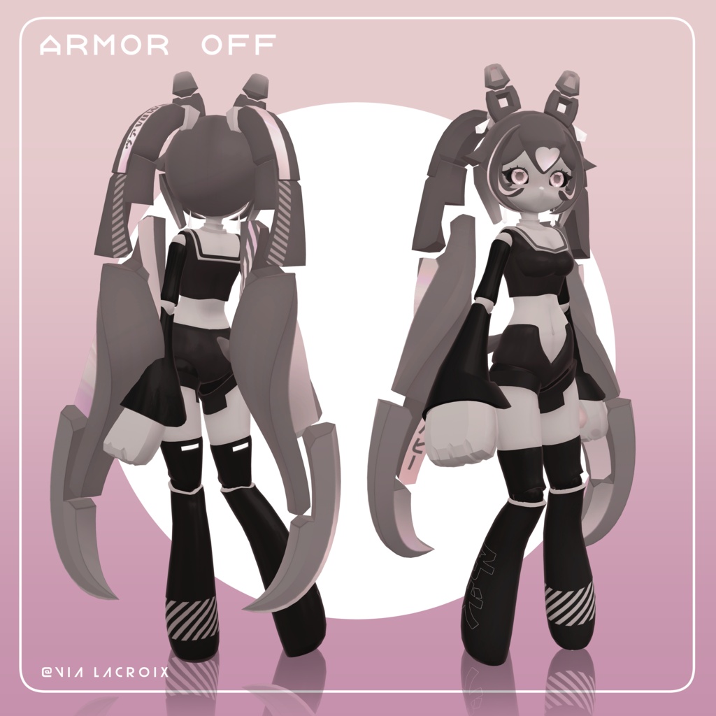 Akita Puppy Robot, 3D avatar for VRChat