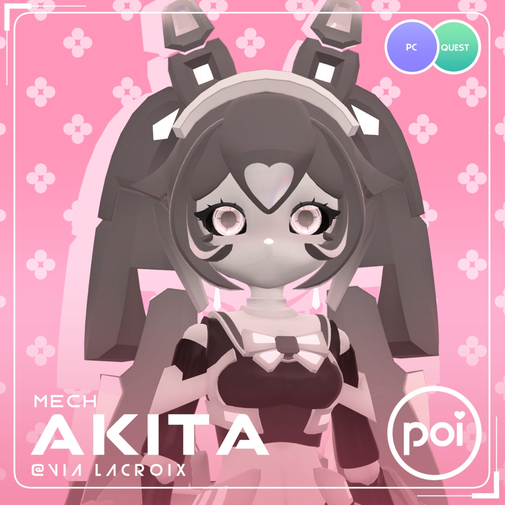 Akita Puppy Robot, 3D avatar for VRChat
