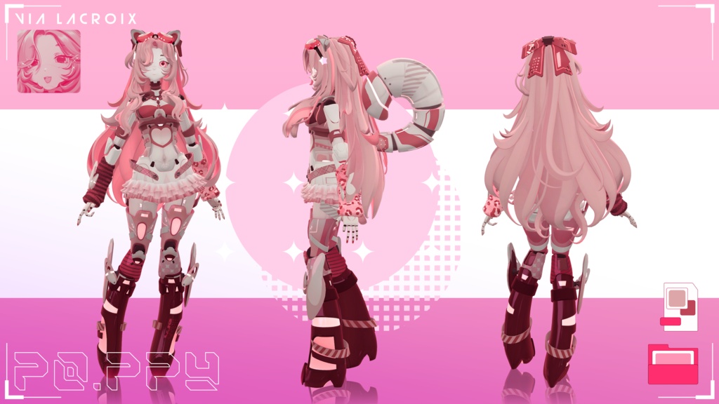 Poppy Squirrel Robot, 3D Avatar for VRChat