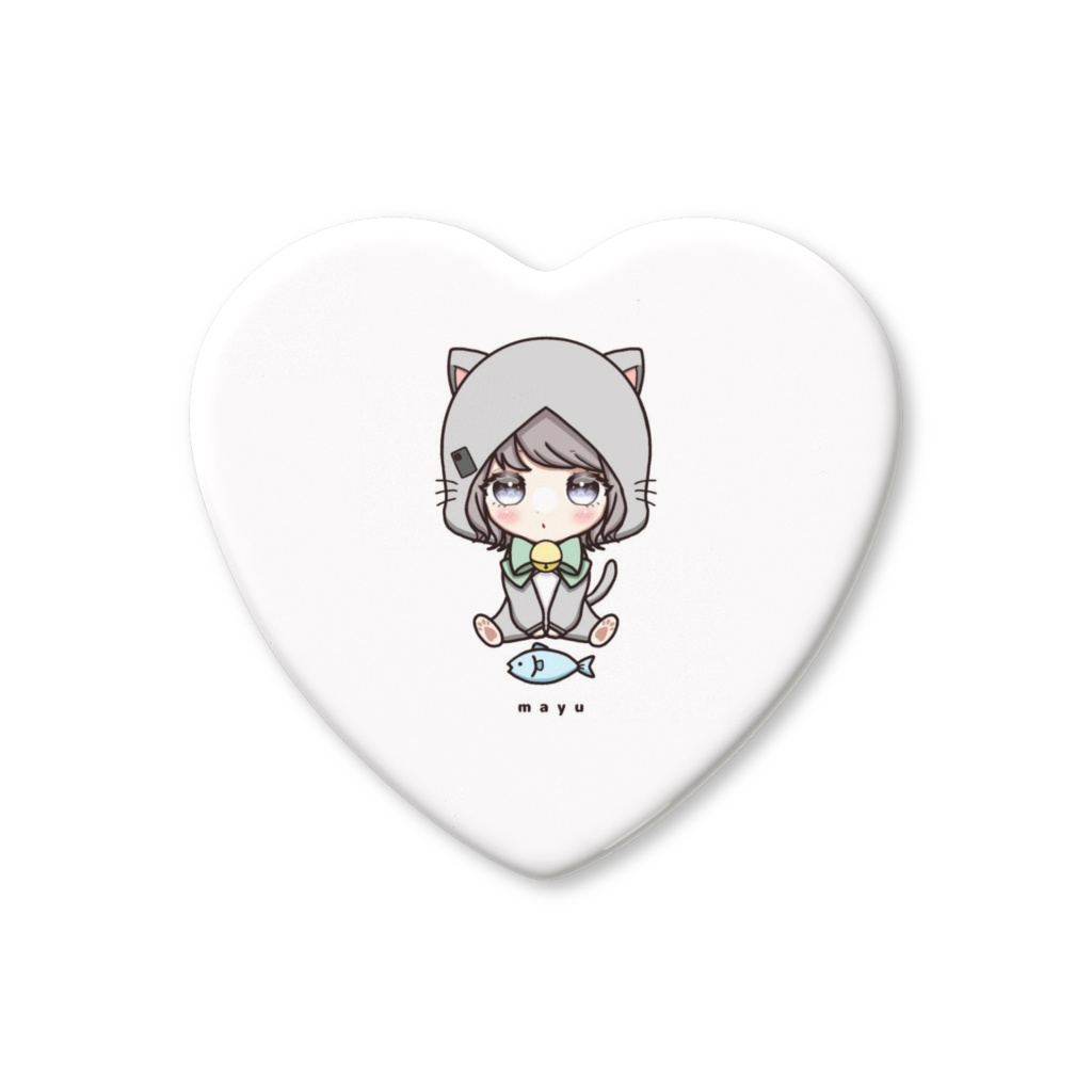 にゃんこまゆちのハート缶バッジ