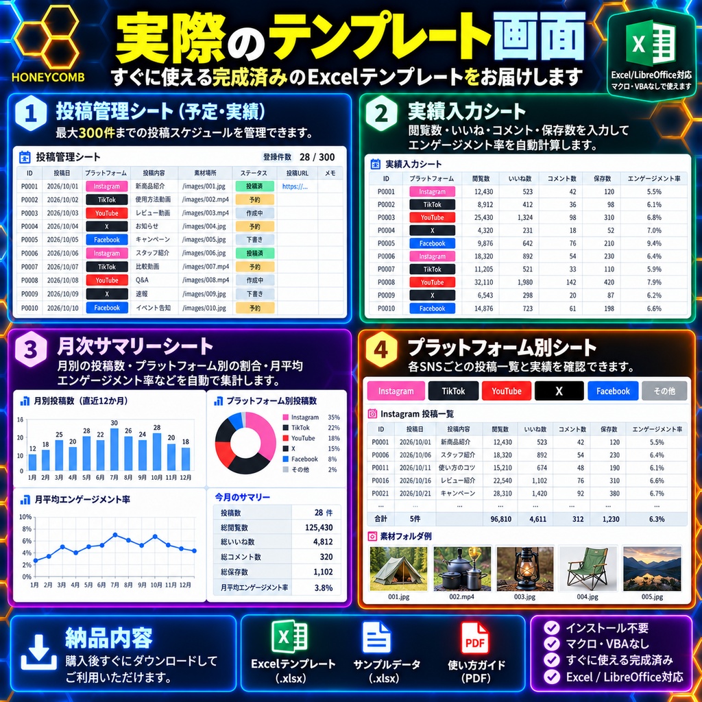 SNS投稿管理テンプレート