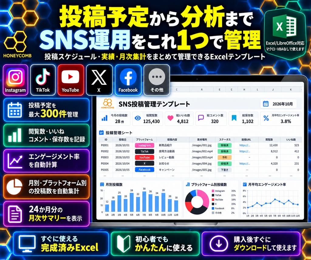 SNS投稿管理テンプレート