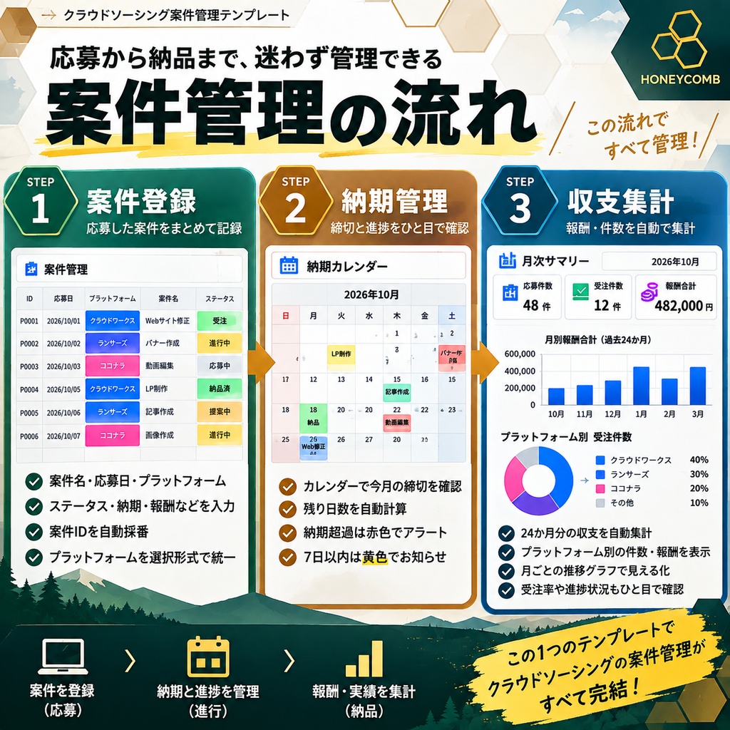 クラウドソーシング案件管理テンプレート