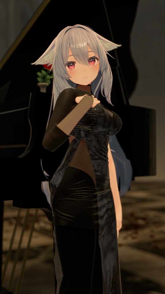 【only 4U】ワンサイドスリットタイトドレス (W)【桔梗ちゃん・舞夜ちゃん・セレスティアちゃん対応】