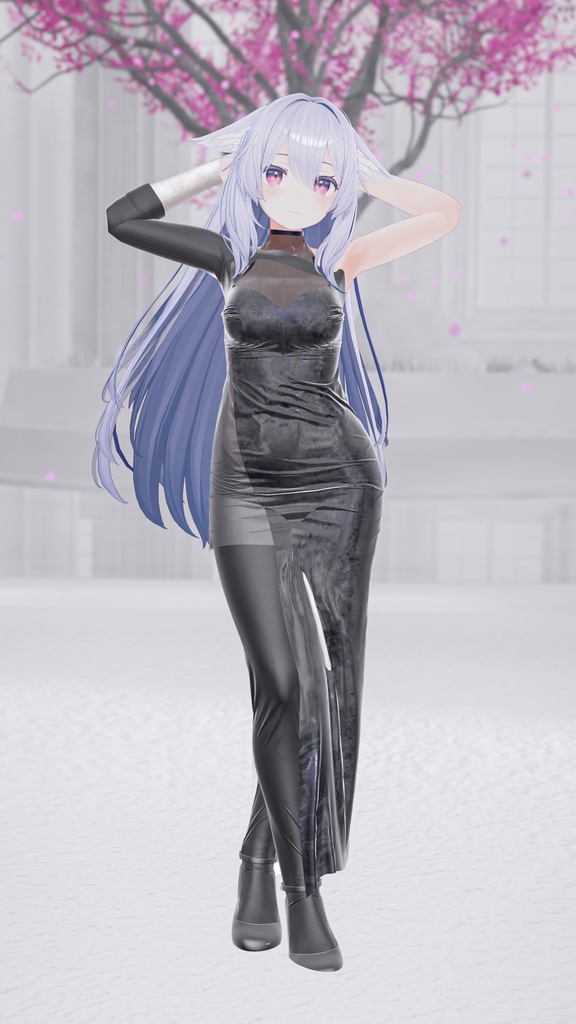 【only 4U】ワンサイドスリットタイトドレス (W)【桔梗ちゃん・舞夜ちゃん・セレスティアちゃん対応】